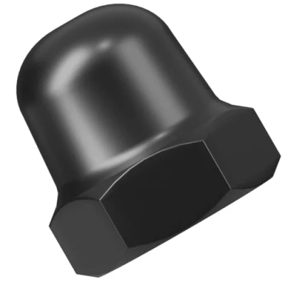Image of M10 Hexagon Domed Cap Nuts Fit Screws Bolts Black Zinc Flake DIN 1587 (Pack of 20)