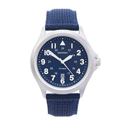 Image of Sekonda Mens Analogue Classic Quartz Watch with Nylon Strap 1715