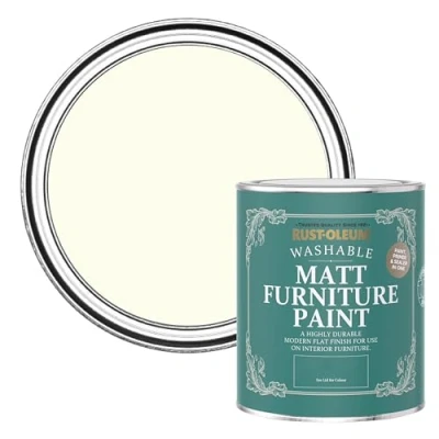 Image of Rust Oleum Off White Furniture Paint in Matt Finish Antique 750ml