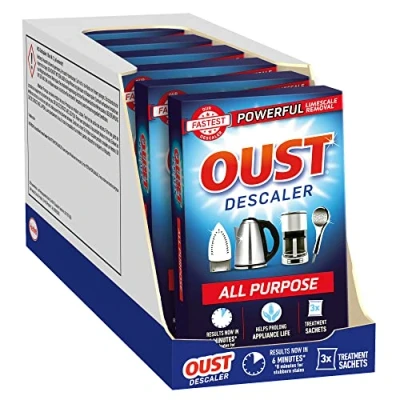 Image of Oust Powerful All Purpose Descaler, Limescale Remover Ideal for Kettles, Coffee Machines, Irons and Shower Heads, 3 Sachets x 6 (18 Total)
