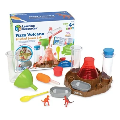 Image of Learning Resources Fizzy Volcano Preschool Science Lab Set Ages 4+, Foamy Reactions Chemistry Experiments for Kids, STEM Toys 13 Pieces