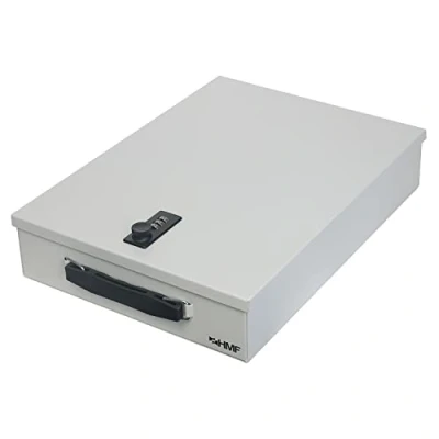 Image of HMF 1413 07 Lockable Document Box with Combination Lock, DIN A4, Light Grey