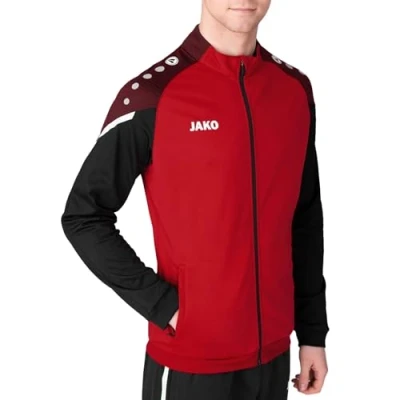 Image of JAKO Men&#039;s Performance Polyester Jacket, Red/Black, L