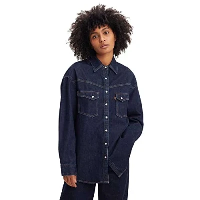 Image of Levi&#039;s Women&#039;s Dorsey XL Western Shirt, Indigo Rinse, L