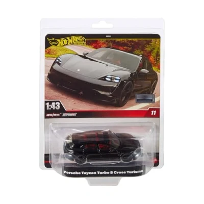 Image of Hot Wheels Premium Porsche Taycan Turbo S Cross Turismo , 1:43rd Scale Vehicle, Officially Licensed Replicas for Adult Collectors, Real Riders Tires, Metal/Metal Body &amp; Chassis, HWT10