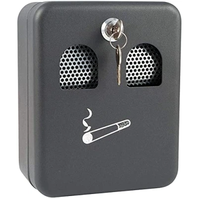 Image of Ash bin Wall Mounted Ashtray Outside Pub Garden Office Smoking Box Tray Cigarette