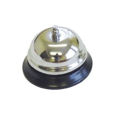 Image of Traditional Stainless Steel Desktop Reception Desk Service Bell idel for Ringing Hand Servant Butler Waiter Shop Counter Drama Play Game