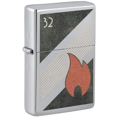 Image of ZIPPO 32 Flame Vintage Chrome Polished Colour 60006603 Original Lighter