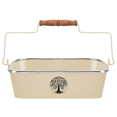 Image of Quickdraw Tree of Life Metal Potting Tray for Greenhouse &amp; Garden Tidy Solution Plants Flowers Seeds Gardeners Essential (Cream)