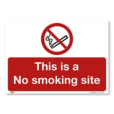 Image of This is a No smoking Site Sign, A3 420x297mm, PVC Rigid Plastic, Building, Renovations, Construction Safety Signs