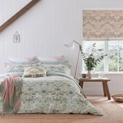 Image of Morris &amp; Co Strawberry Thief Pair of Standard Pillowcases