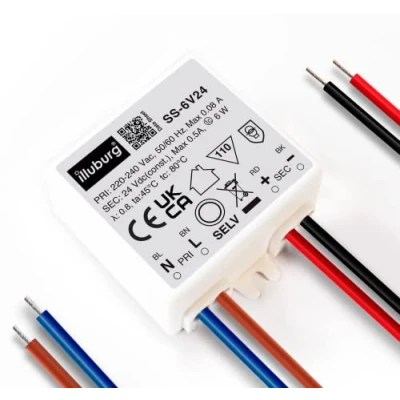 Image of illuburg LED Driver 24V Constant Voltage 6W Flickerfree for Strip Lamp Power Supply Transformer