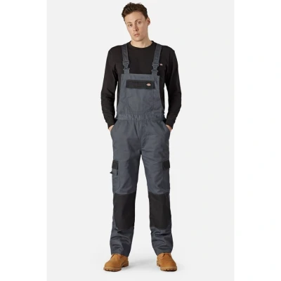 Image of Dickies Men&#039;s Everyday B&amp;B Bib and Brace, Grey/Black, XL