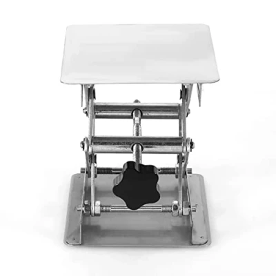 Image of 4x4&#039;&#039; Scientific Lab Laboratory Scissor Jack, Stainless Steel Lifting Platform Stand Rack Lift Lifter Manual Control
