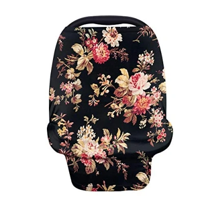 Image of Binienty Baby Shower Gifts, Multi use Car Seat Covers Nursing Breastfeeding Cover, Infants Carseat Canopies, Azalea Flower Print