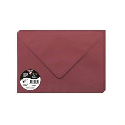 Image of Clairefontaine Ref 5882C Pollen Envelopes (Pack of 20) C5 Sized, 120gsm Paper, Gummed Seal, Inkjet &amp; Laser Printer Compatible, Acid Free Maroon