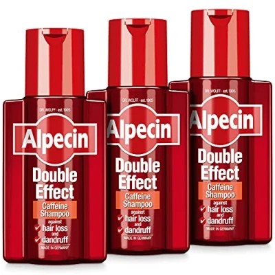 Image of Alpecin Double Effect Shampoo 3x 200ml Anti Dandruff and Natural Hair Growth Energizer for Strong Care Men Made in Germany