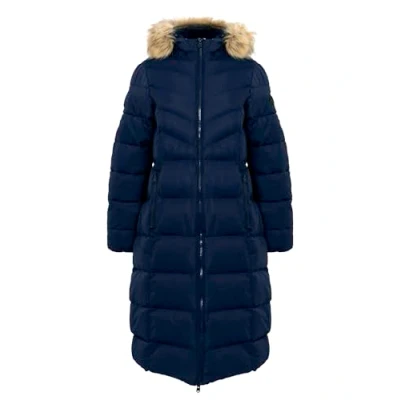Image of Tokyo Laundry Women&#039;s Crosage Longline Quilted Hooded Puffer Coat with Detachable Faux Fur Trim