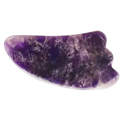 Image of Jade Face Roller Natural Amethyst Gua Sha Stone Massager Anti Aging Wrinkle Facial Drainage Tool for Eye Neck Body