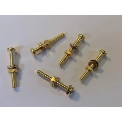 Image of M3X25 BRASS PAN HEAD BOLTS NUTS &amp; WASHERS PACK 0F 5 SET SCREWS