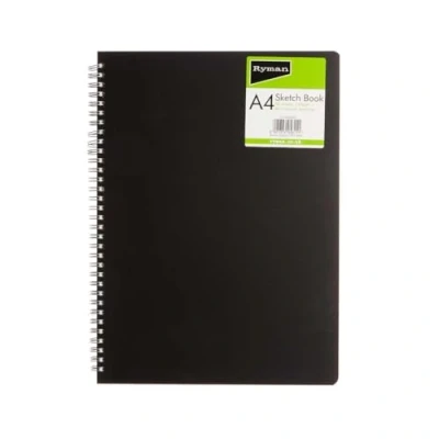 Image of Ryman Sketch Book A4 130gsm Wirebound Polypropylene 100 Pages 50 Sheets