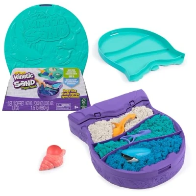 Image of Kinetic Sand, Project Planet Deep Sea with 680g Play Sand &amp; Creature Tools, Sustainably Minded Materials, Sensory Toys for Kids