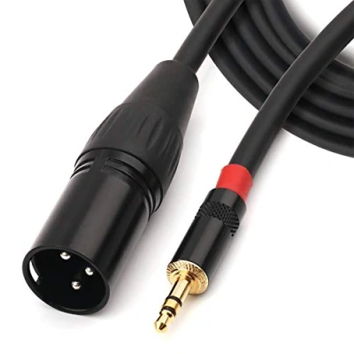 Image of NANYI 3.5mm (1/8 Inch) TRS Stereo Male to XLR Interconnect audio microphone Cable, Suitable for ipod, Mobile phone, active speakers, stage, DJ, studio console, 3M/10FT