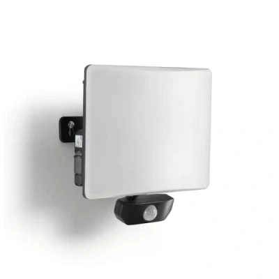 Image of Auraglow 80W 6600lm Full Screen Slimline LED Security Motion Sensor PIR Flood Light Black Outdoor Wall Lamp