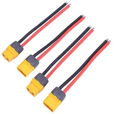 Image of 2 Pairs XT60 Cable Pigtail XT60H Male Female Connector Plug Wire and 5.9inch 12AWG Silicon for RC Lipo Battery