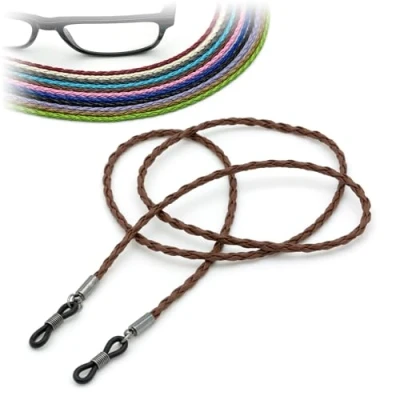 Image of CKB LTD Brown PU Leather Spectacle Glasses Strap Sunglasses Cord Holder Neck Lanyard String 70cm, 1 Piece