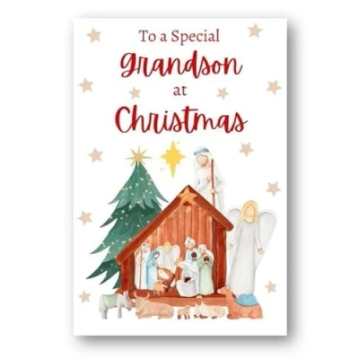 Image of Second Ave Grandson Christmas Nativity Xmas Holiday Festive Greetings Card