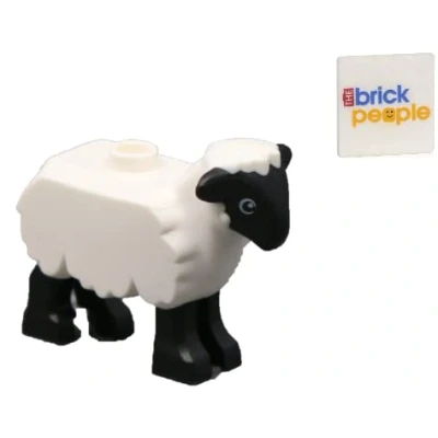 Image of LEGO Animal Accessory: White Sheep with Black Head and Legs (1 inch tall)