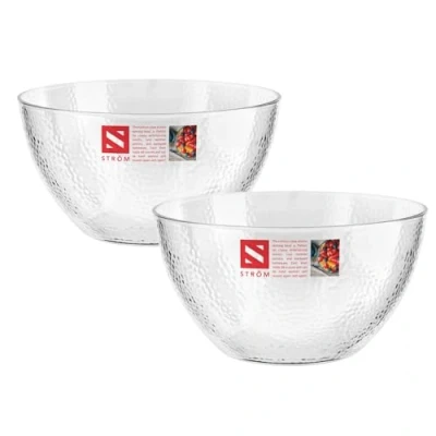 Image of HOMESHOPA Serving Bowls, 2 Pack 60 oz Clear Plastic Mixing Reusable Lightweight Durable Popcorn Salad Round Multi Use Kitchen Cooking Bowl Set for Party, Picnic, Outdoor Dining