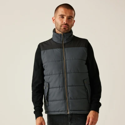 Image of Regatta Professional Men&#039;s Altoona Insulated Quilted Gilet Seal Grey Black, Size: XS