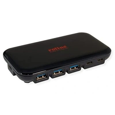 Image of ROLINE USB 3.2 Gen 2 hub, 7 way (3X type C + 4X A)