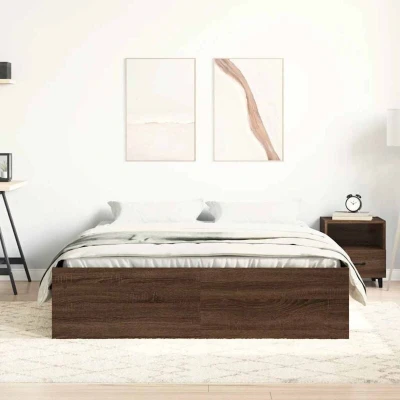 Image of vidaXL Bed Frame without Mattress Brown Oak 120x200 cm