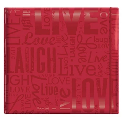 Image of MBI 12 x Inch Gloss Post Bound Scrapbook, Live, Love and Laugh,Red