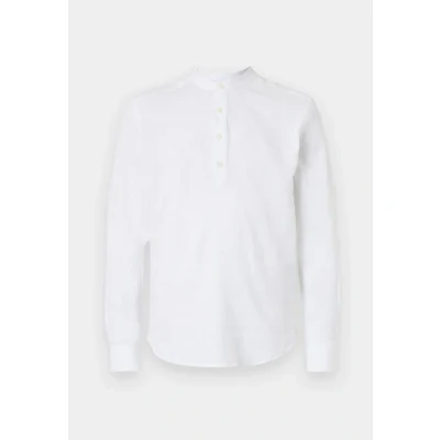 Image of ONLY &amp; SONS Men&#039;s Onscaiden Ls Half Placket Linen Shirt, White, S