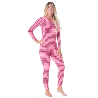 Image of Rocky Thermal Underwear for Women (Long Johns Thermals Set) Shirt &amp; Pants, Base Layer with Leggings/Bottoms Ski/Extreme Cold, Zig Zag Design, Large