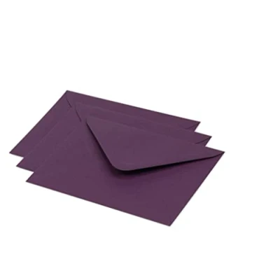 Image of Clairefontaine Ref 60124C Pollen Envelopes (Pack of 20) 125 x 138mm Sized, 120gsm Paper, Gummed Seal, Inkjet &amp; Laser Printer Compatible, Acid Free Blackcurrant