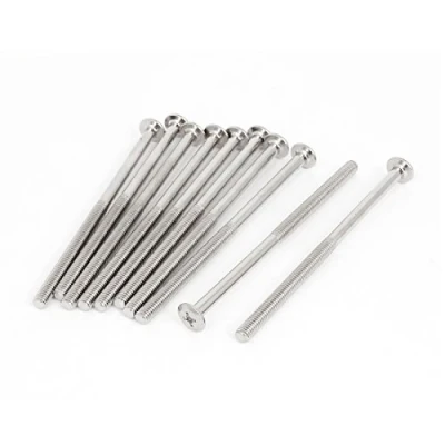Image of Sourcingmap Metric M6x110mm Male Thread Phillips Flat Head Bolt Screw Suitable for Double Bed Furniture TV Rack Wall Hanging 10pcs