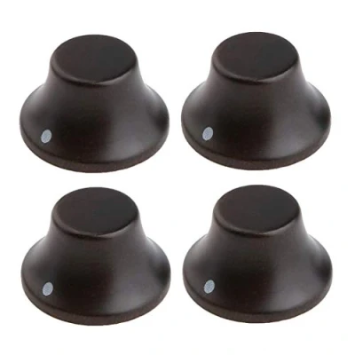 Image of KAISH 4 Pack Wood Knobs LP/Strat Style Bell Guitar Bass Top Hat Knob with Indicator Dot Rose