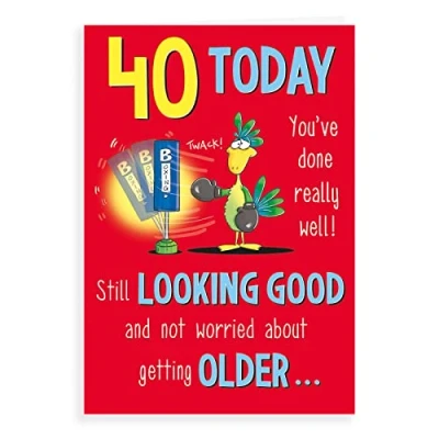 Image of Regal Publishing Humour Milestone Age Birthday Card 40 M 9 x 6 inches