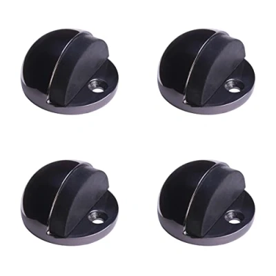 Image of HANDLEZONE® 4 Pack Floor Mounted Door Stop (Secure Screw Fixing) Black Nickel
