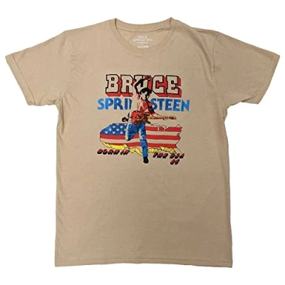 Image of Bruce Springsteen T Shirt Born in The USA 85 Official Unisex Sand XL