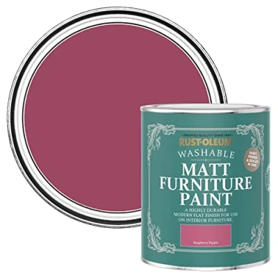 Image of Rust Oleum Pink Furniture Paint in Matt Finish Raspberry Ripple 750ml