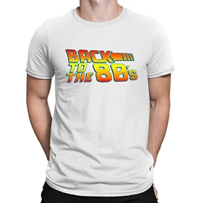 Image of Back to The 80&#039;s Funny Retro Eighties Party Mens T Shirt White (L)