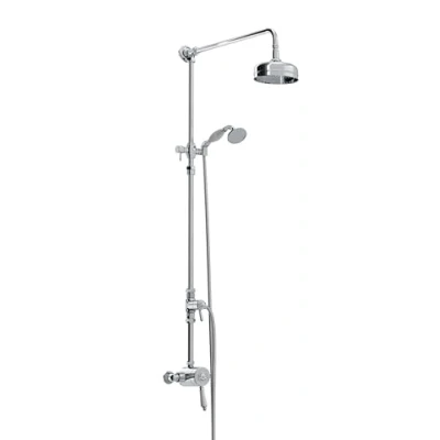 Image of Bristan N2 SQSHXDIV C Exp Seq Chrome + RR 1901 Exposed Sequential Valve with Rigid Riser, Shower w/Kit