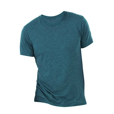 Image of Canvas Mens Triblend Crew Neck Plain Short Sleeve T Shirt (L) (Steel Blue Triblend)