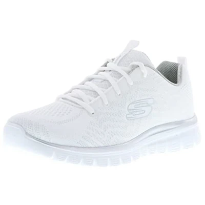 Image of Skechers Women&#039;s Graceful Get Connected Sneaker, White Silver, 6 UK